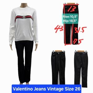 Vintage 90s Valentino Jeans High-Rise Slim-Straight-Leg Size 26